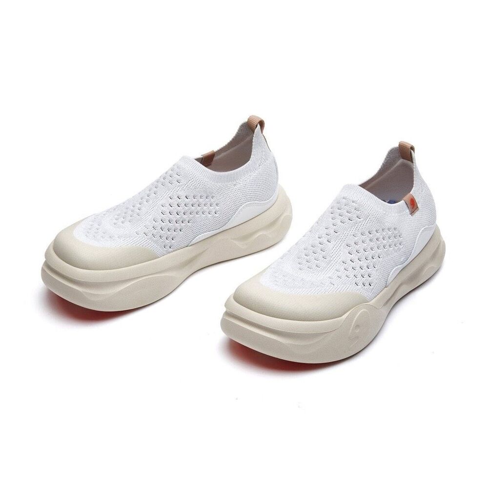 UIN Women's Walking Shoes Casual Loafers Comfort Sneaker(Segovia 3- White Smoke)
